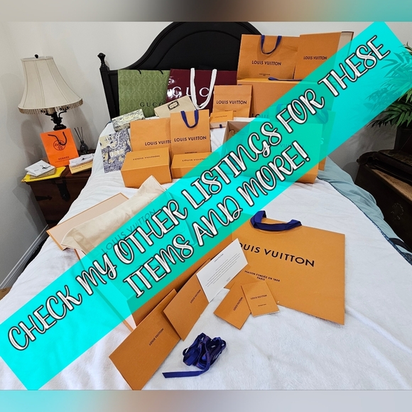 XL Huge Authentic GUCCI Empty Green Logo Textured Paper Gift Shopping Bag Tote - Picture 12 of 12